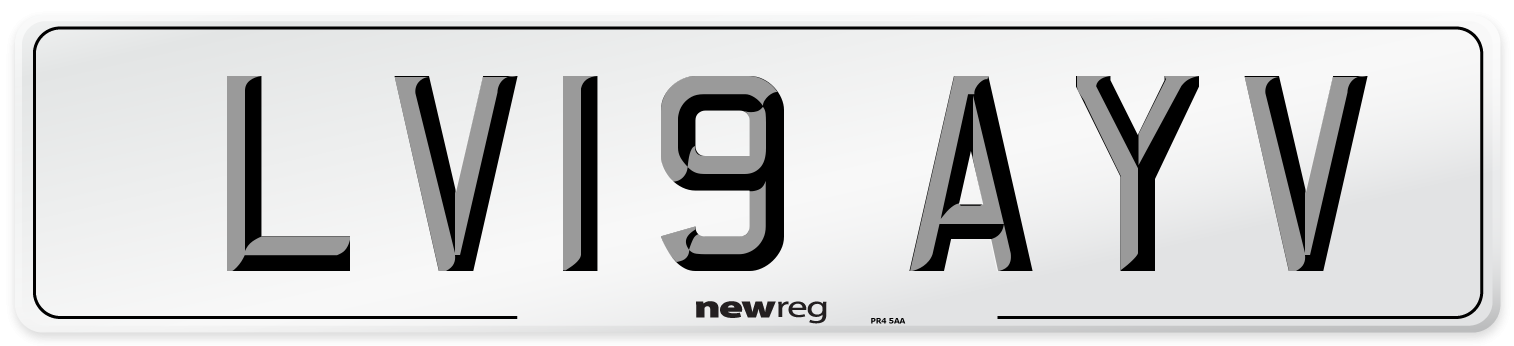 LV19 AYV Number Plate from New Reg